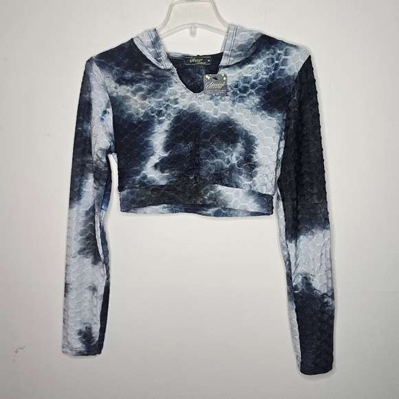 Special One Activewear Hooded Scrunched Crop Top Size Medium NWT - Picture 4 of 5